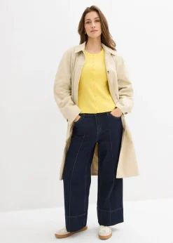 bonprix bonprix Chaqueta de punto fino de mezcla de viscosa suave Amarillo New