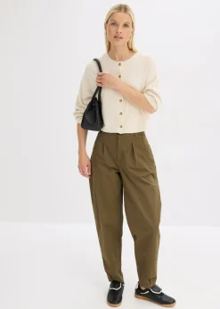 bonprix bonprix Chaqueta de punto fino de canalé gris guijarro moteado Online
