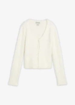 bonprix bonprix Chaqueta de punto fino de hilo suave Blanco lana Discount