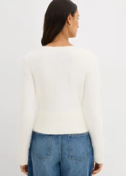 bonprix bonprix Chaqueta de punto fino de hilo suave Blanco lana Discount