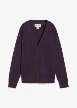 bonprix bonprix Chaqueta de punto fino Milano de canalé Ciruela Sale