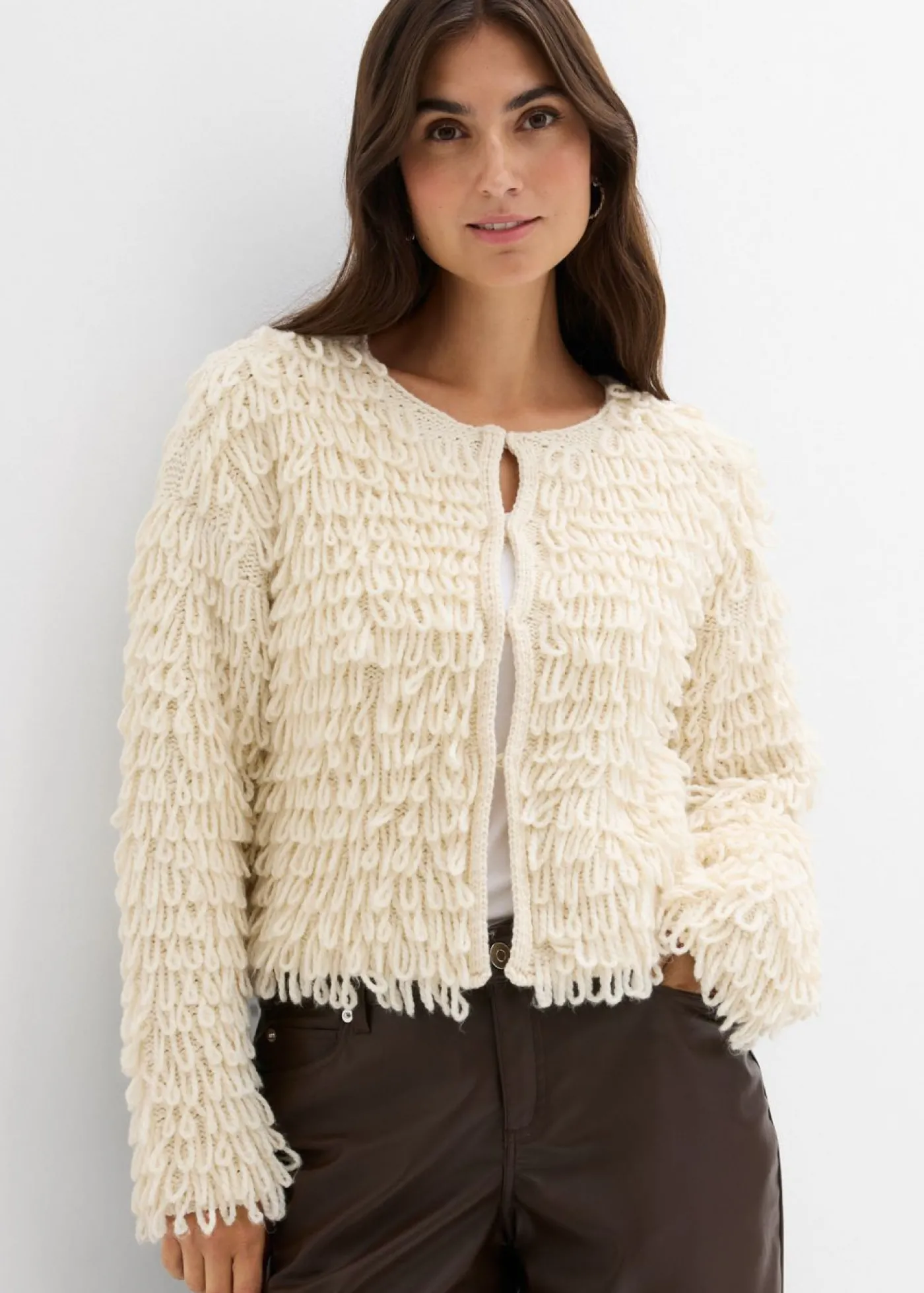 bonprix bonprix Chaqueta de punto grueso Crudo Outlet