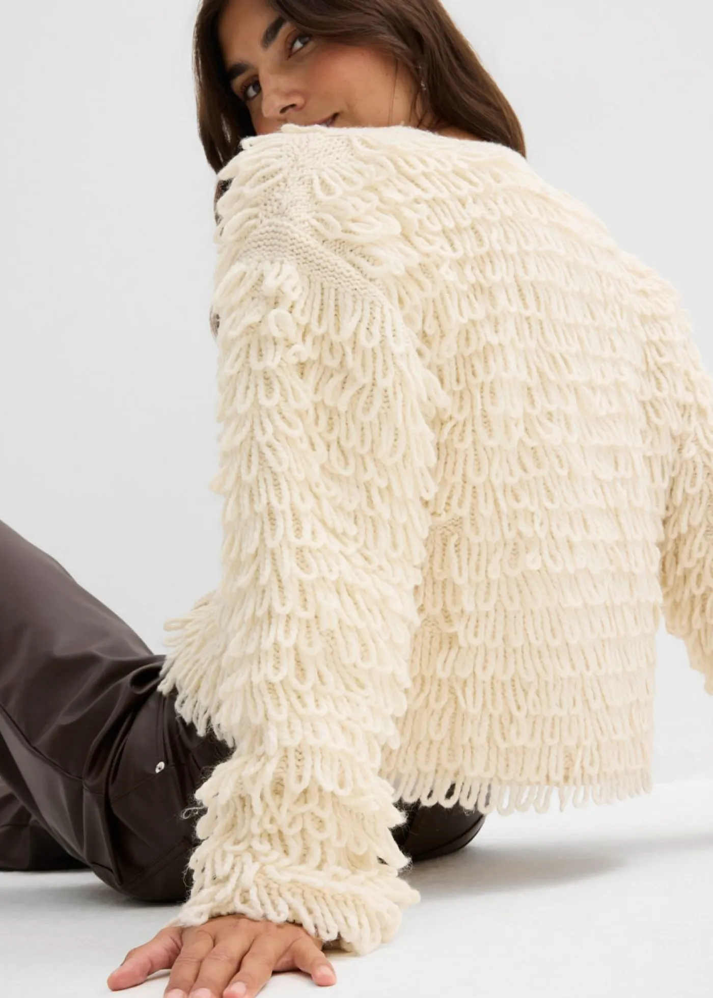 bonprix bonprix Chaqueta de punto grueso Crudo Outlet