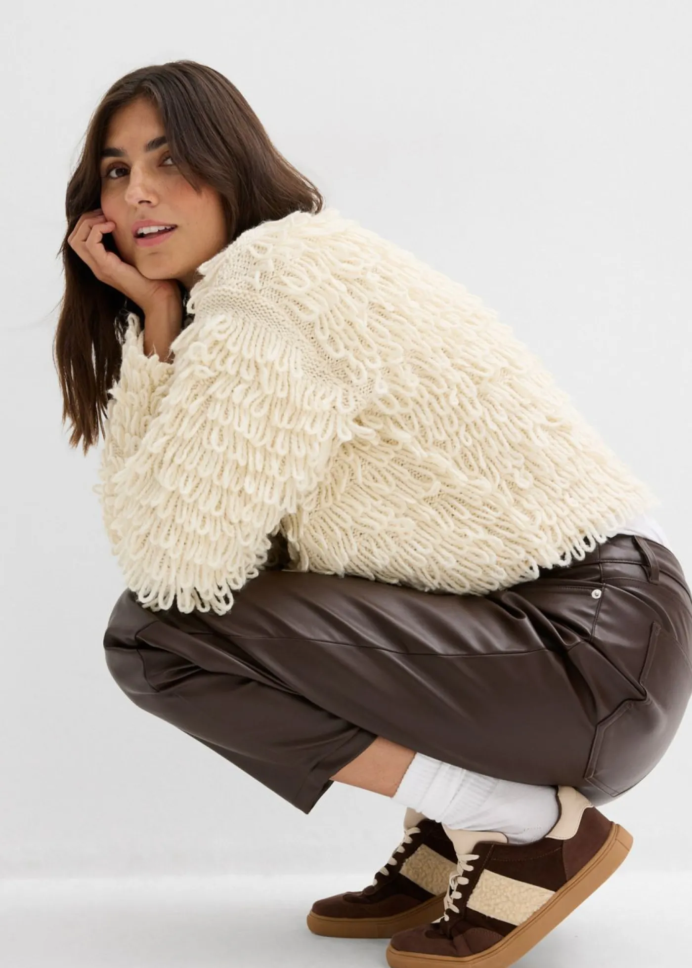 bonprix bonprix Chaqueta de punto grueso Crudo Outlet