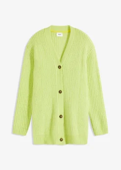 bonprix bonprix Chaqueta de punto grueso de suave mezcla de lana Verde menta Sale