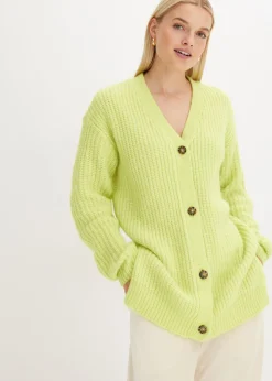 bonprix bonprix Chaqueta de punto grueso de suave mezcla de lana Verde menta Sale