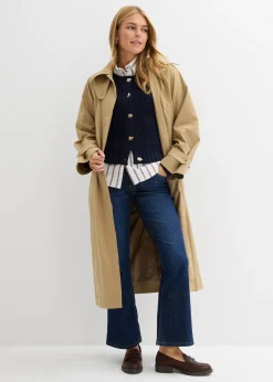bonprix bonprix Chaqueta de punto grueso con botones con efecto martillado Azul marino New