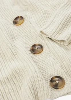 bonprix bonprix Chaqueta de punto grueso de algodón puro blanco lana moteado Hot
