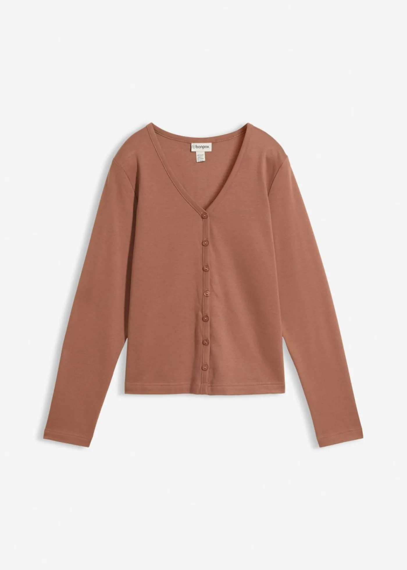 bonprix bonprix Chaqueta de punto grueso de algodón orgánico puro Marrón castaño Sale
