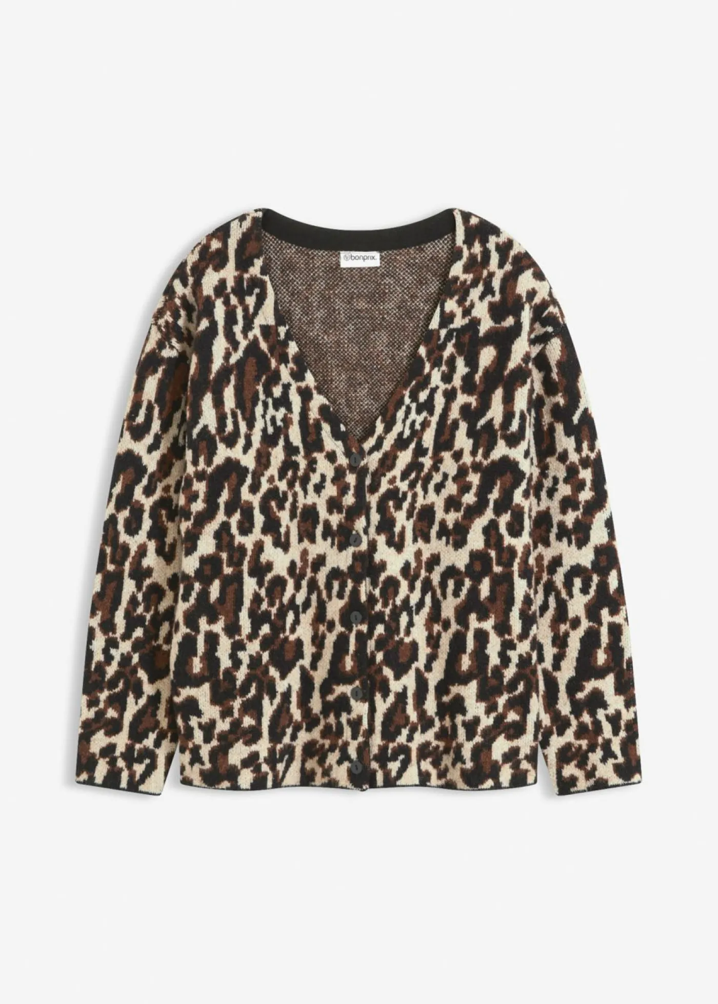 bonprix bonprix Chaqueta de punto jacquard marrón Best