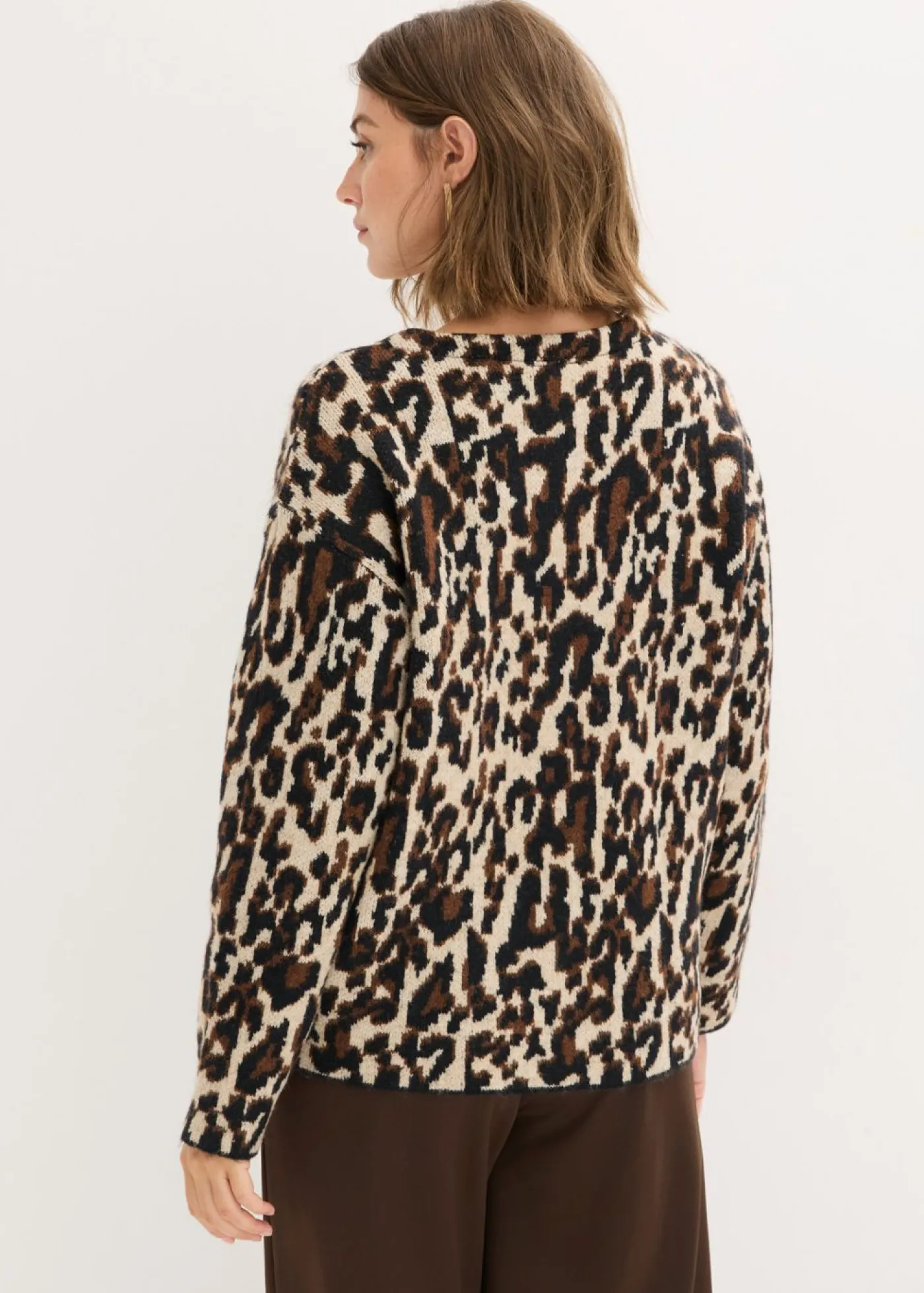 bonprix bonprix Chaqueta de punto jacquard marrón Best