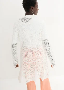 bonprix bonprix Chaqueta de punto larga Blanco lana Best
