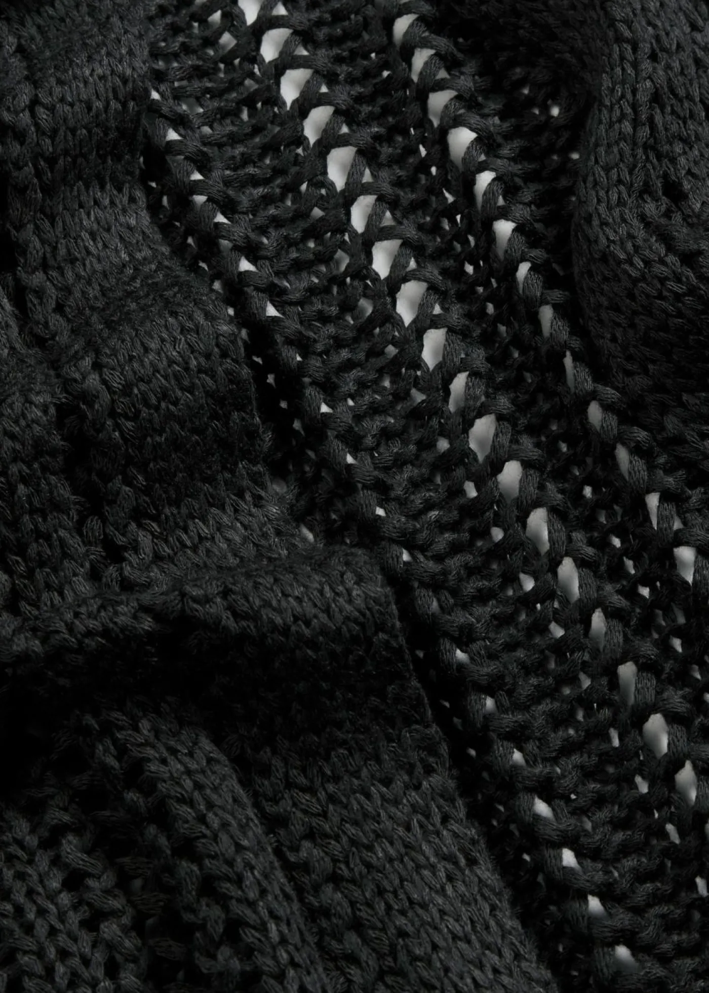 bonprix bonprix Chaqueta de punto larga con calados Negro Hot