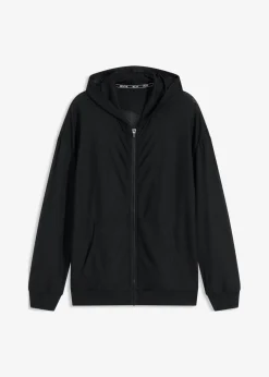 bonprix bonprix Chaqueta deportiva transparente de malla con corte holgado Negro