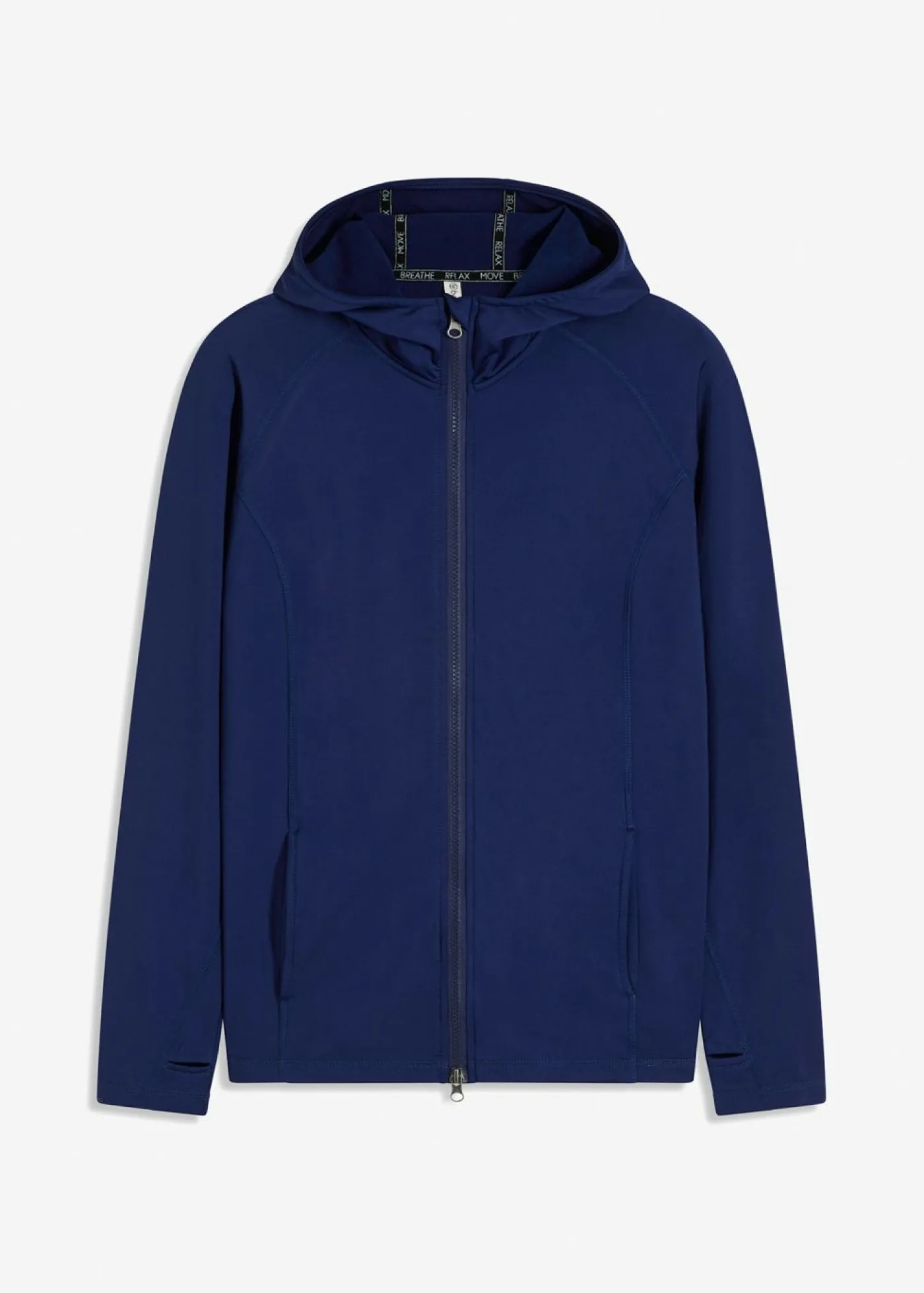 bonprix bonprix Chaqueta deportiva térmica con presilla para el pulgar y material de secado rápido Azul marino Online