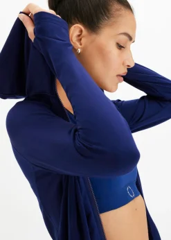 bonprix bonprix Chaqueta deportiva térmica con presilla para el pulgar y material de secado rápido Azul marino Online