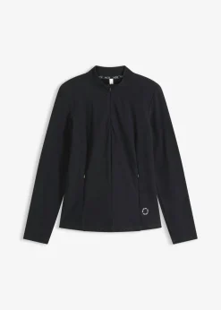bonprix bonprix Chaqueta deportiva térmica con media cremallera y material de secado rápido Negro