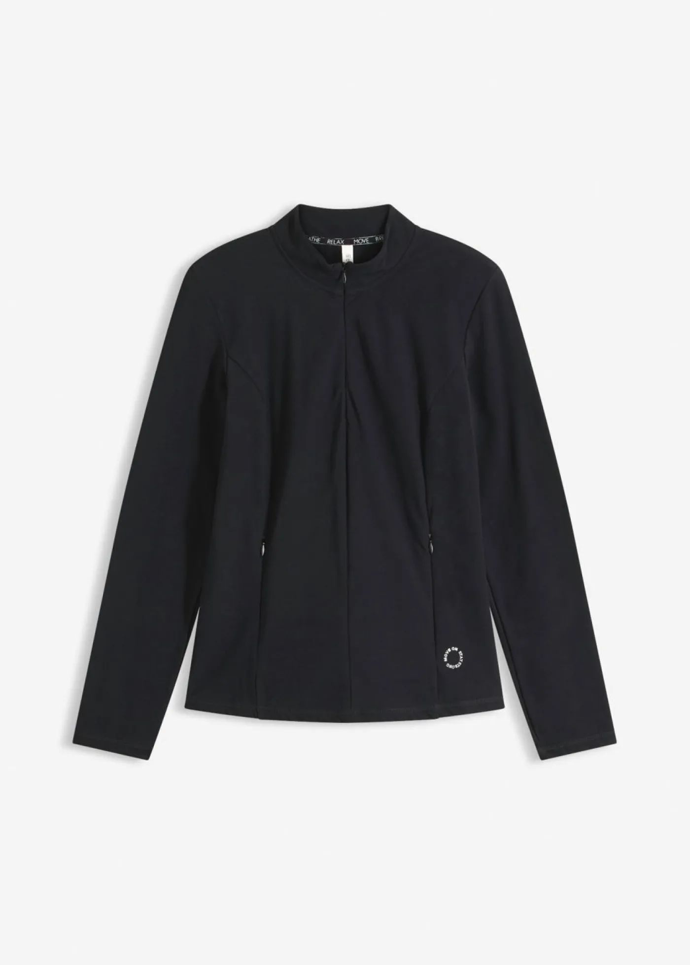 bonprix bonprix Chaqueta deportiva térmica con media cremallera y material de secado rápido Negro