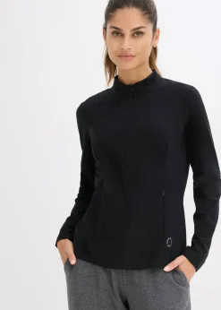 bonprix bonprix Chaqueta deportiva térmica con media cremallera y material de secado rápido Negro