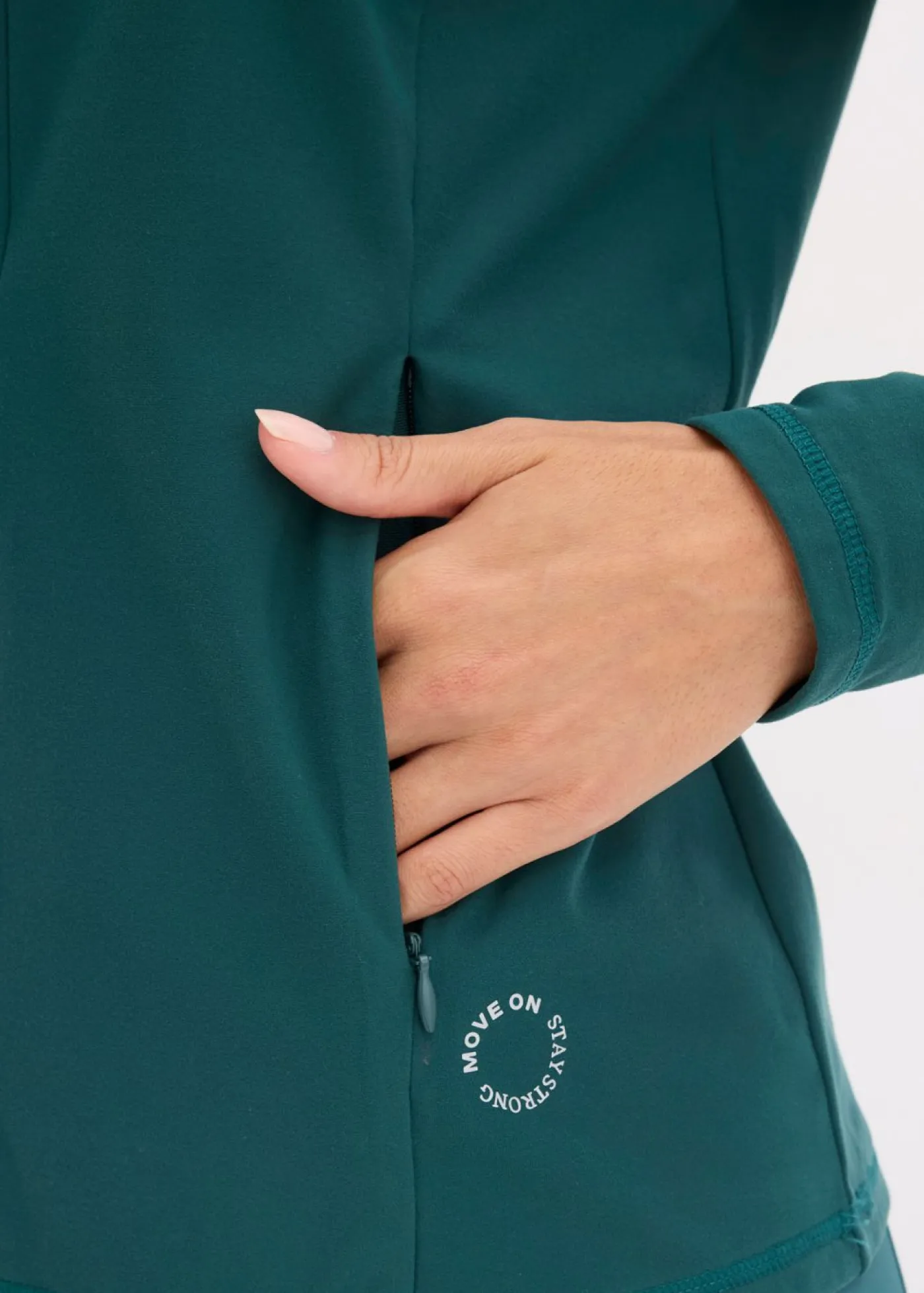 bonprix bonprix Chaqueta deportiva térmica con media cremallera y material de secado rápido Verde petróleo Sale