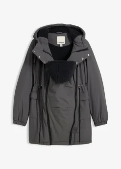 bonprix bonprix Chaqueta forrada para durante y después del embarazo gris oscuro-negro Best