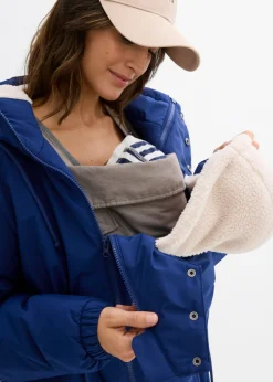bonprix bonprix Chaqueta forrada para durante y después del embarazo azul marino profundo-gris piedra-plata Best