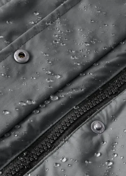 bonprix bonprix Chaqueta funcional de trekking con capucha, diseño largo y tejido impermeable pizarra