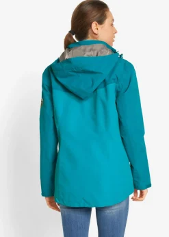 bonprix bonprix Chaqueta funcional impermeable con capucha turquesa Online
