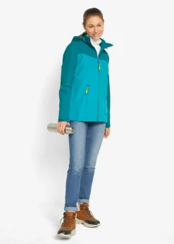 bonprix bonprix Chaqueta funcional impermeable con capucha turquesa Online