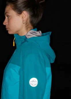 bonprix bonprix Chaqueta funcional impermeable con capucha turquesa Online