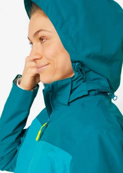 bonprix bonprix Chaqueta funcional impermeable con capucha turquesa Online