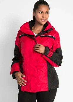 bonprix bonprix Chaqueta funcional impermeable Rojo-negro Hot
