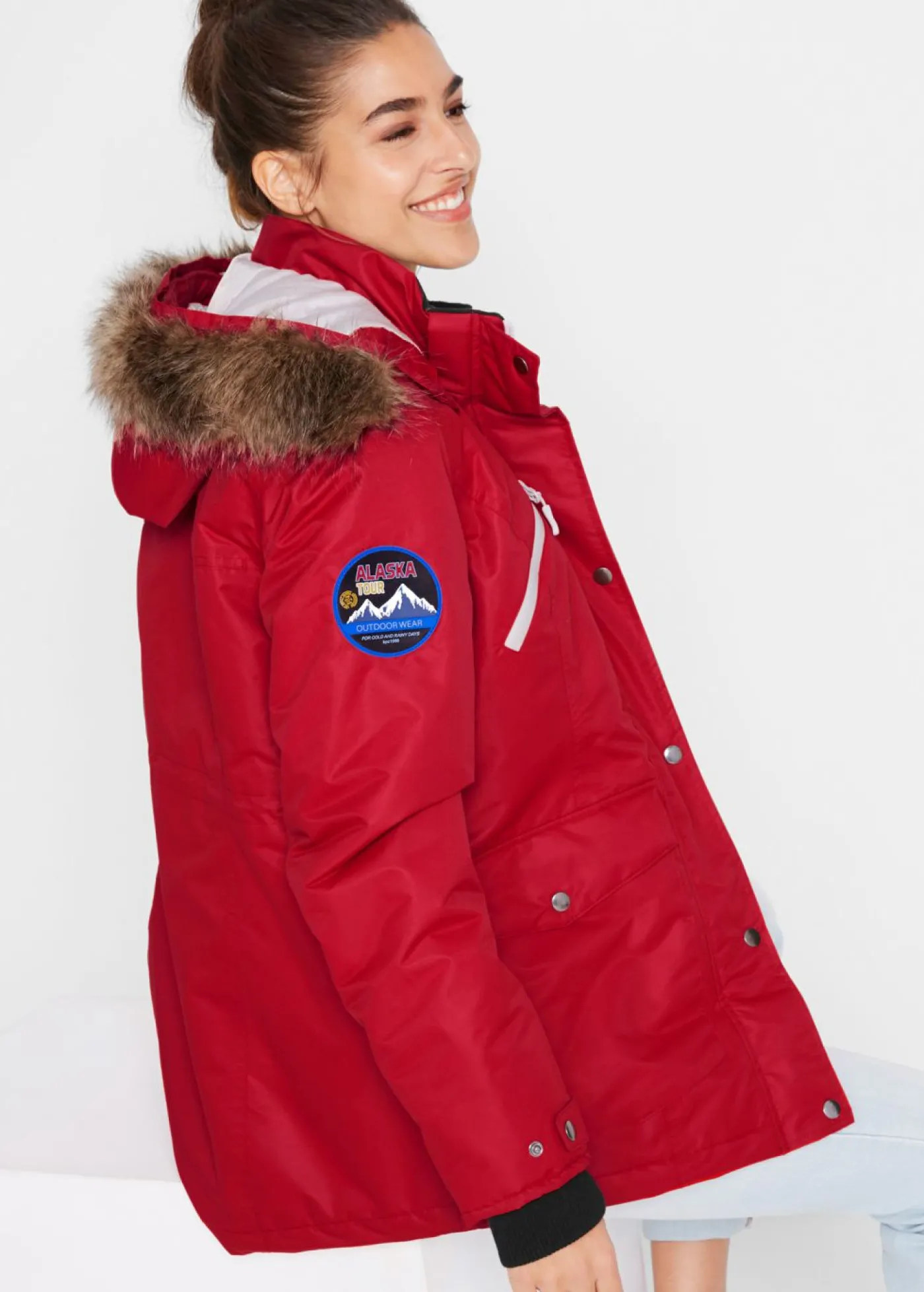 bonprix bonprix Chaqueta funcional impermeable Rojo oscuro Hot
