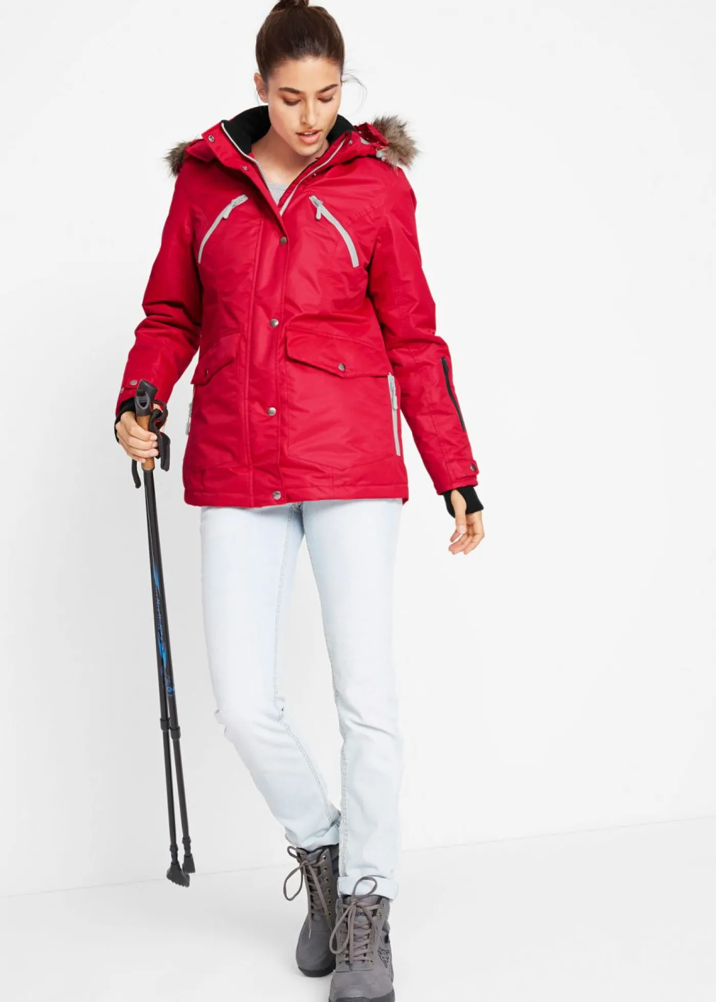 bonprix bonprix Chaqueta funcional impermeable Rojo oscuro Hot