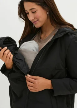 bonprix bonprix Chaqueta funcional premamá, 3 en 1, ligeramente guateada y con función de porteo Negro Discount