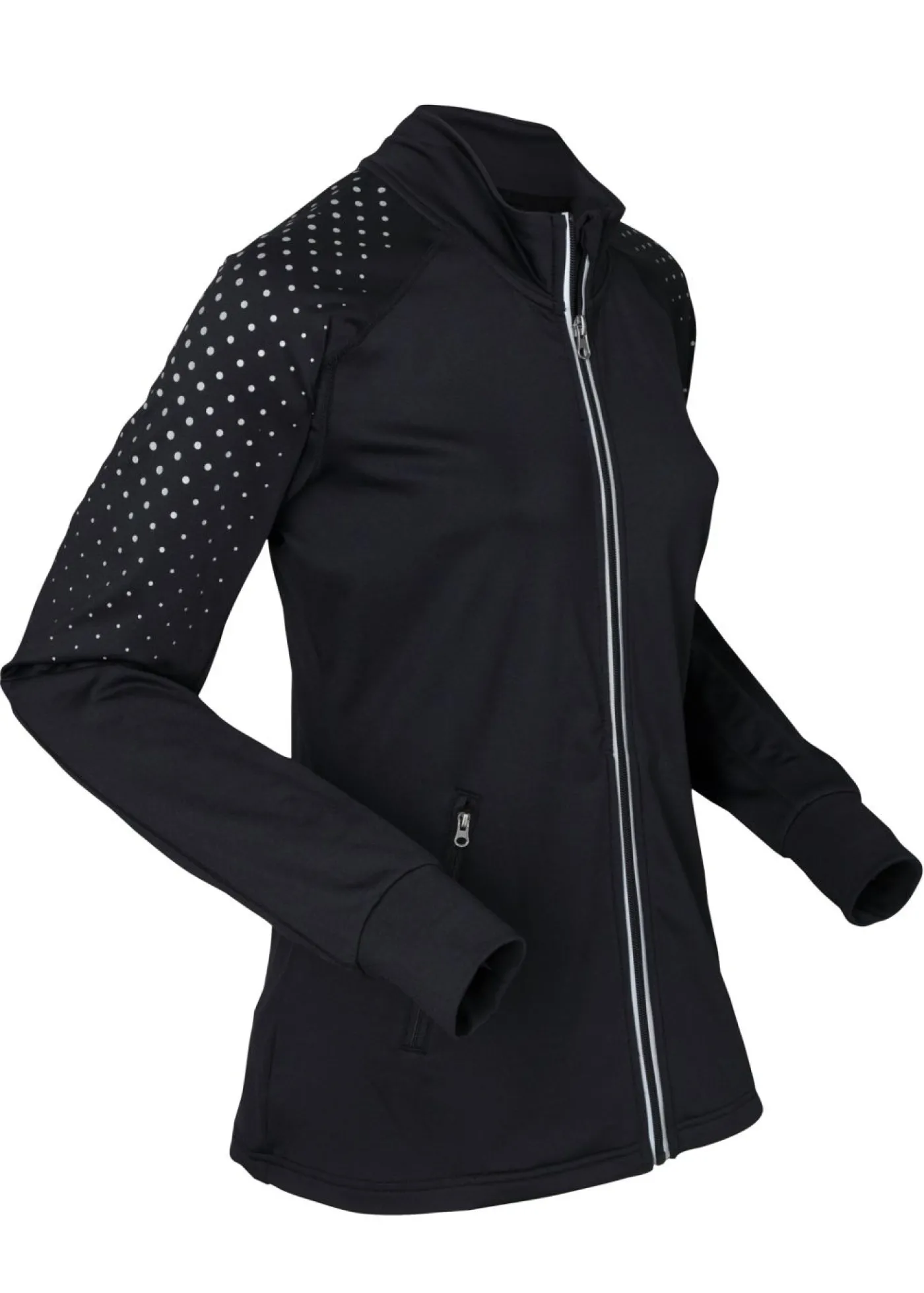 bonprix bonprix Chaqueta funcional térmica con estampado reflectante Negro de lunares Outlet