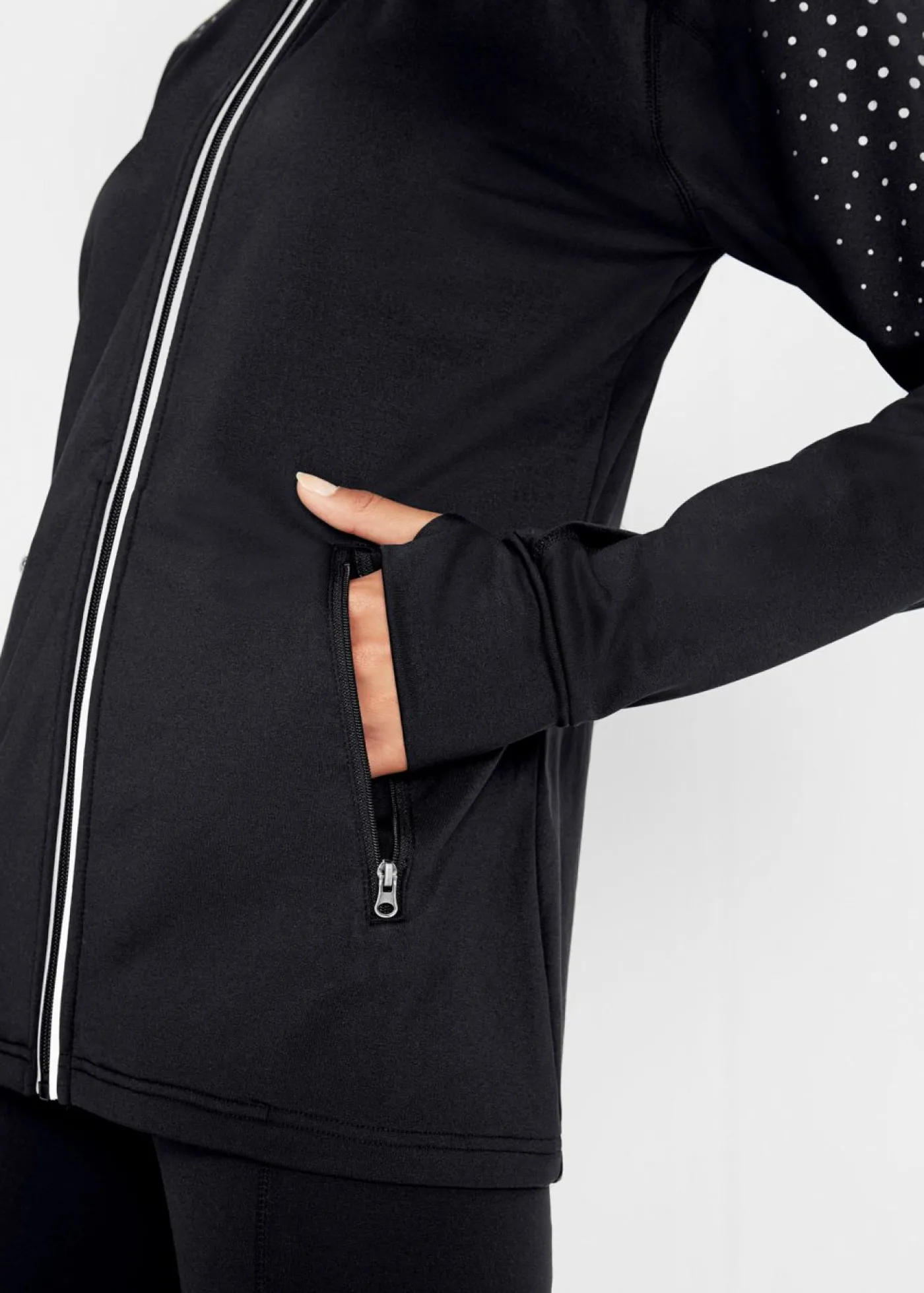 bonprix bonprix Chaqueta funcional térmica con estampado reflectante Negro de lunares Outlet