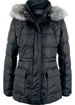 bonprix bpc bonprix collection Chaqueta guateada con capucha Negro Online