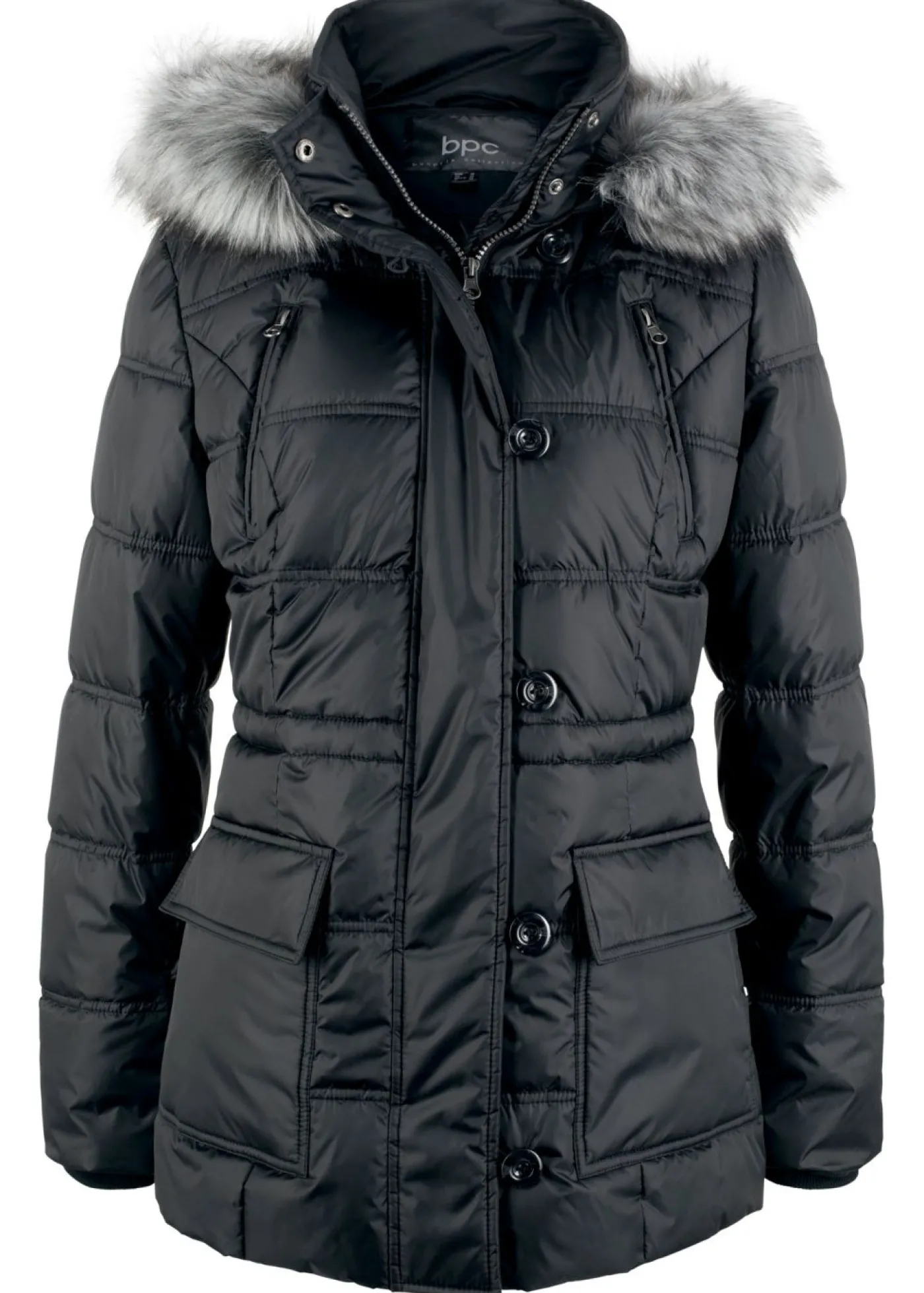 bonprix bpc bonprix collection Chaqueta guateada con capucha Negro Online