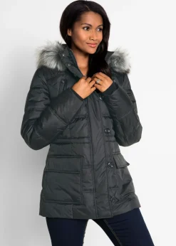 bonprix bpc bonprix collection Chaqueta guateada con capucha Negro Online