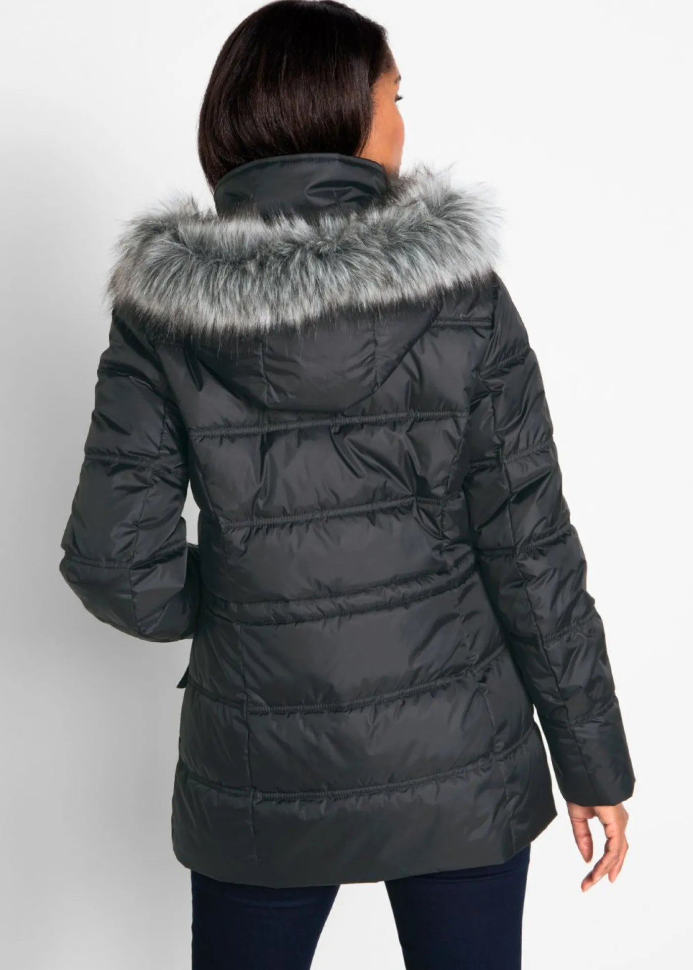 bonprix bpc bonprix collection Chaqueta guateada con capucha Negro Online