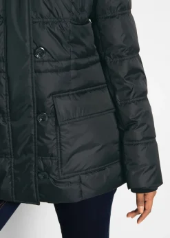bonprix bpc bonprix collection Chaqueta guateada con capucha Negro Online