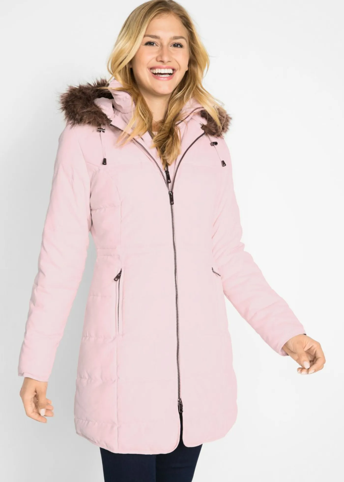 bonprix bonprix Chaqueta guateada con capucha rosa pálido Discount