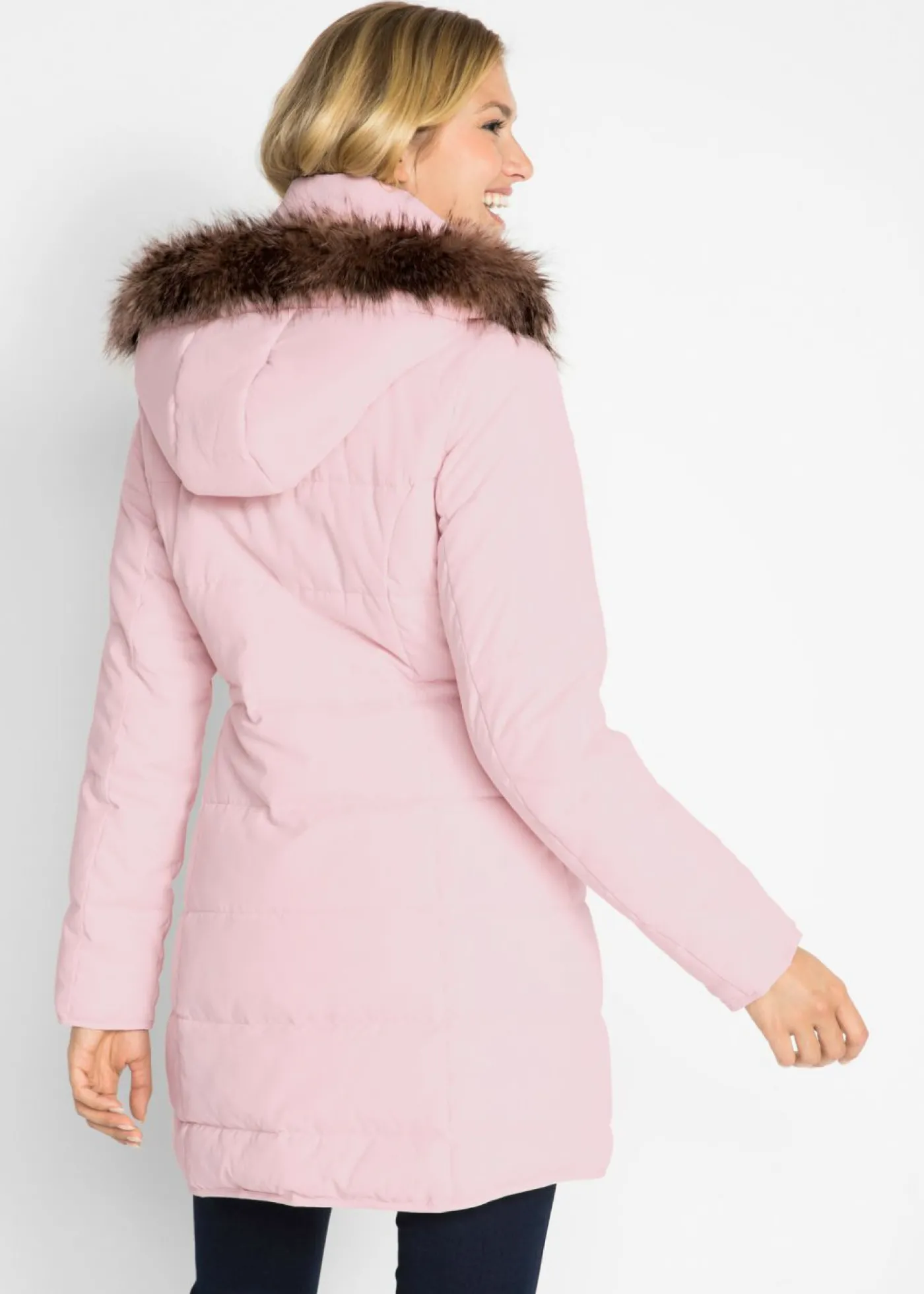 bonprix bonprix Chaqueta guateada con capucha rosa pálido Discount