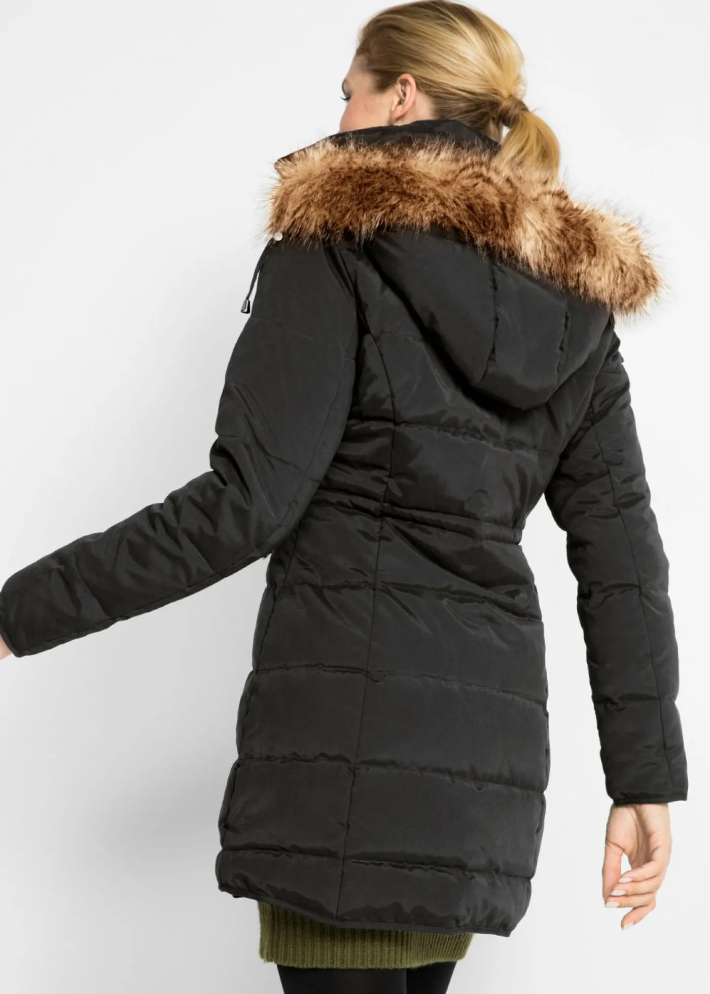 bonprix bonprix Chaqueta guateada con capucha Negro Online