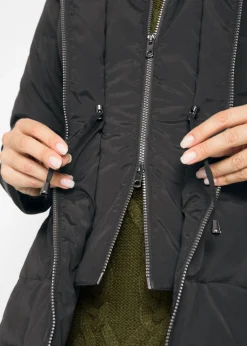 bonprix bonprix Chaqueta guateada con capucha Negro Online