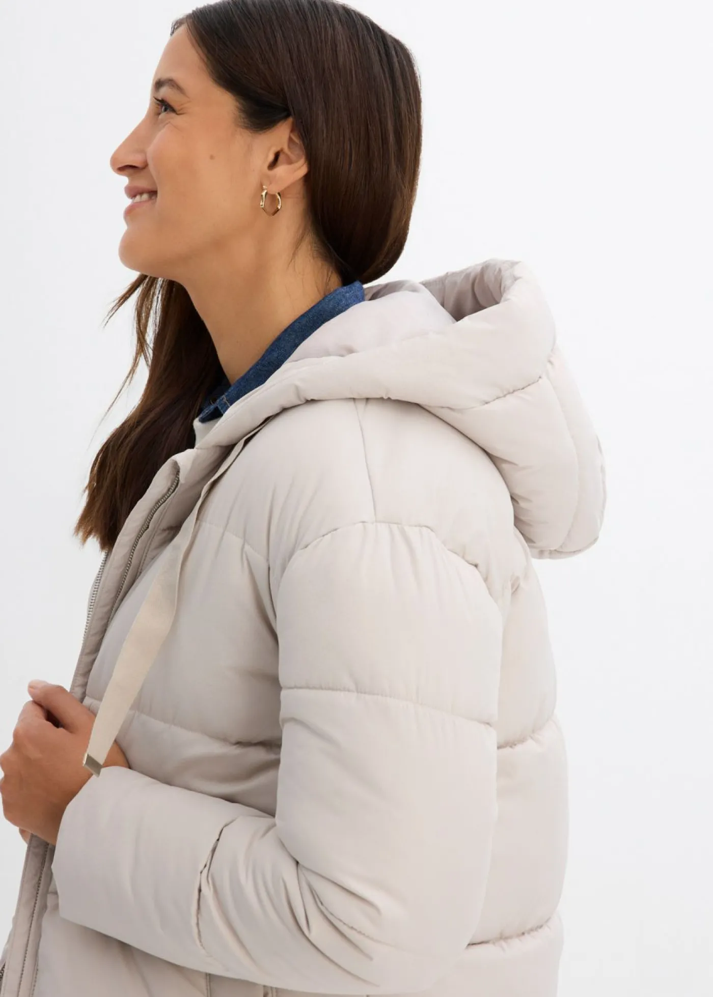 bonprix bonprix Chaqueta guateada con corte holgado masilla