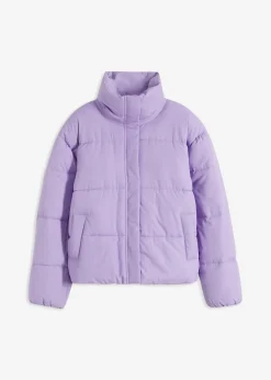 bonprix bonprix Chaqueta guateada con cuello alto Lila suave Discount