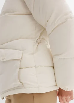 bonprix bonprix Chaqueta guateada con cuello de pelo blanco perla Best