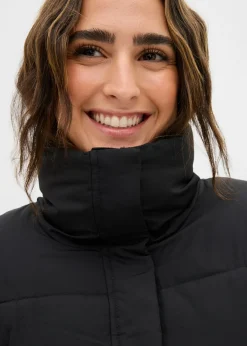 bonprix bonprix Chaqueta guateada con cuello alto Negro